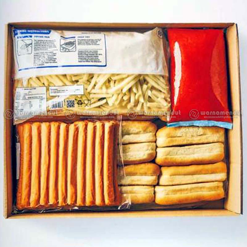 

WEO IK1005 Roti hotdog ayam 22 pcs Chicken Sausage bun Party Pack