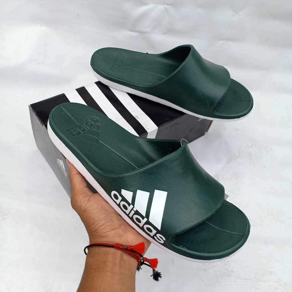 TERLARIS SANDAL SLOP PRIA ADIDAS AQUALETTE ARMY PUTIH IMPORT