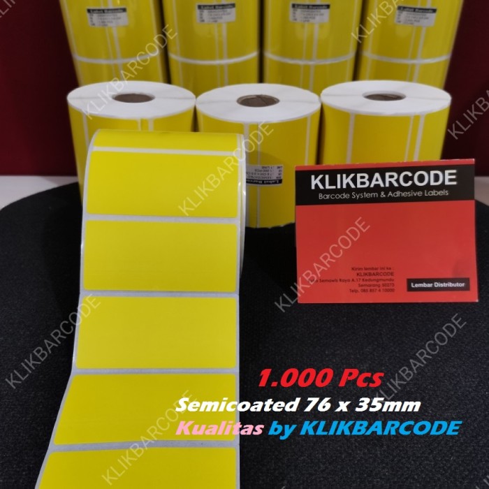 

PROMO LABEL BARCODE KUNING 76 X 35 GAP CORE 1" PAKAI PORPORASI - 1.000 PCS