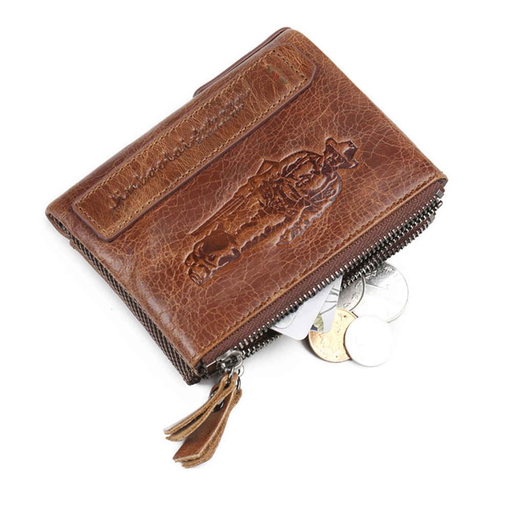 Dompet Pendek Lipat Bahan Kulit PU Lembut  Warna  Coklat  