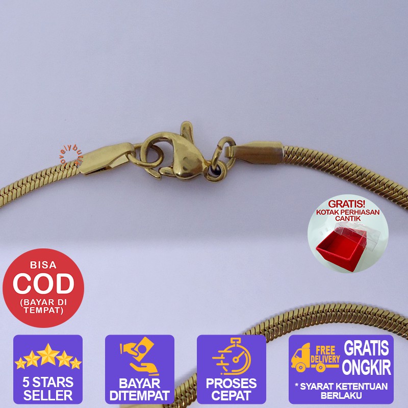 Lovelybutik Honey Kalung Huruf Titanium Anti Karat Inisial C Uk 45 cm BONUS KOTAK PERHIASAN