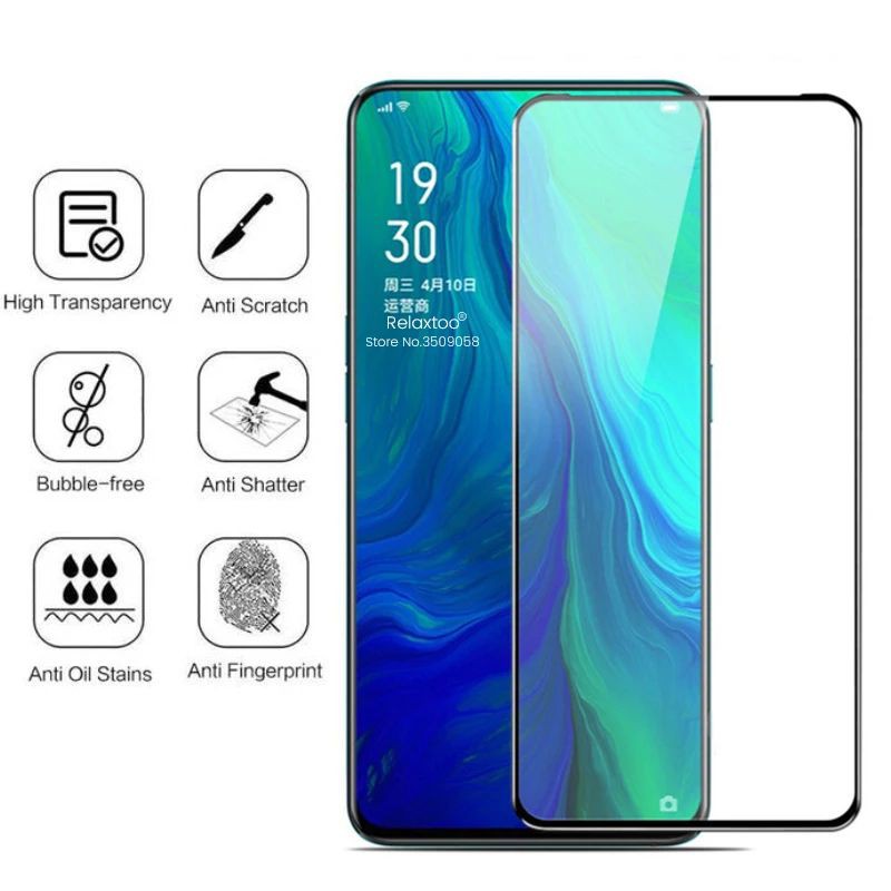 Tempered Glass TG Full Layar OPPO Reno X10 Zoom Tg Anti Gores Kaca Full Screen Protector Premium