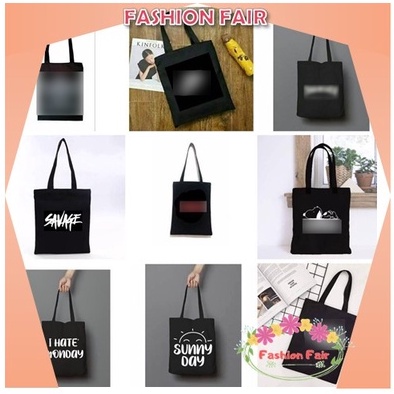 Fashion Fair - (G) TOTEBAG (PAKAI PEREKAT) Tote bag LOGO Tulisan kpop murah wanita custom motif