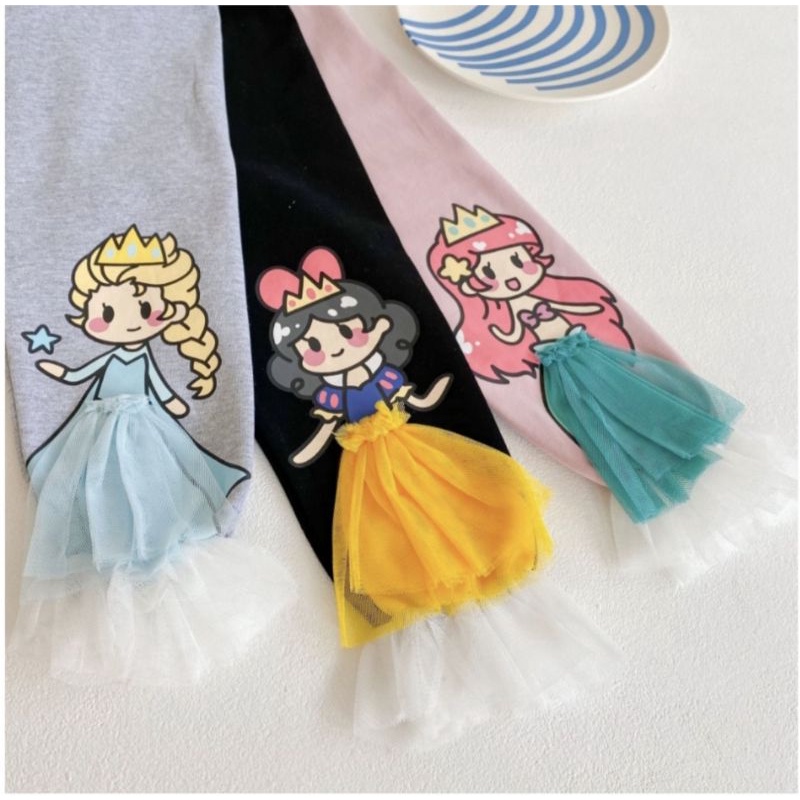 Celana legging anak karakter princess celana panjang tutu A1 import