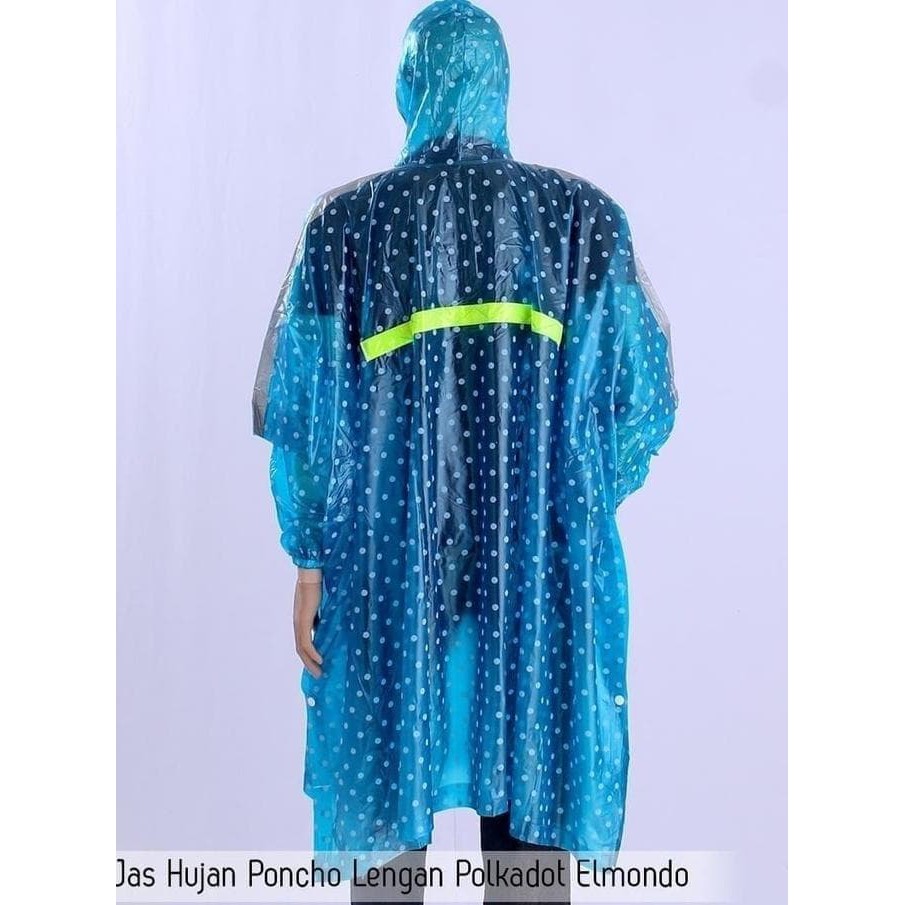 Elmondo Jas Hujan Poncho Lengan Polkadot