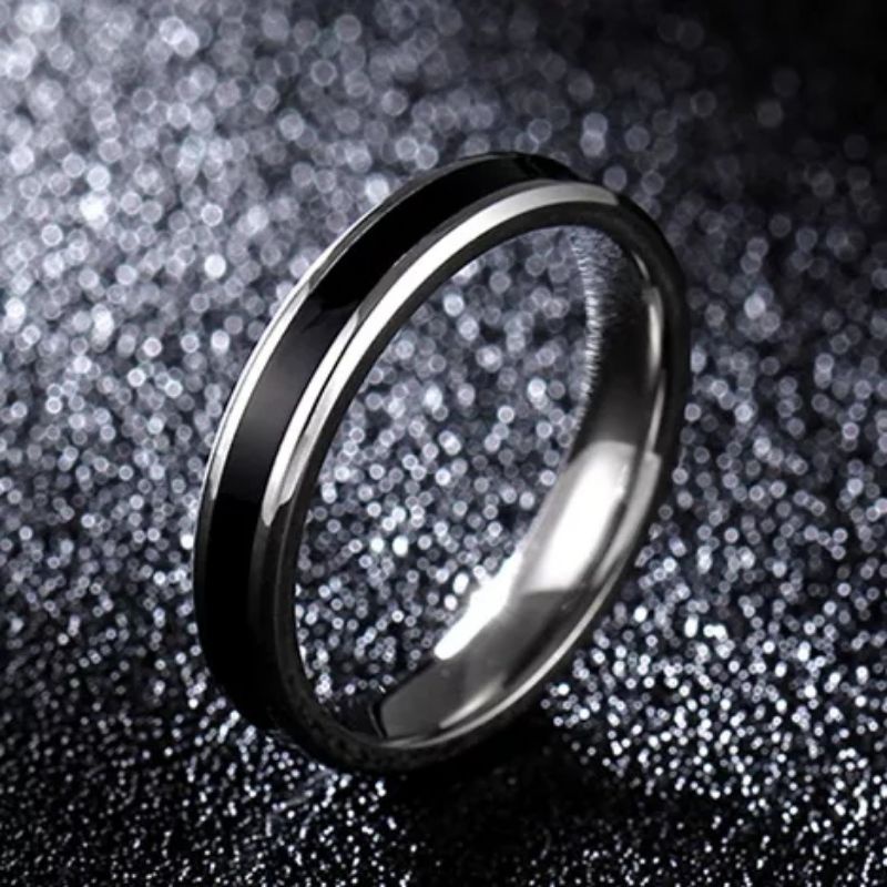 cincin list silver mini titanium asli anti karat