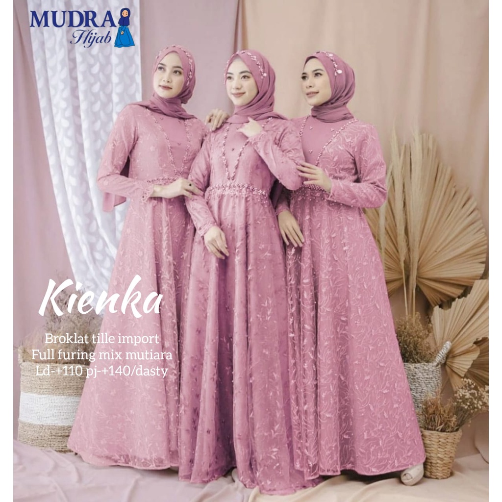 KIENKA MOM MAXI DRESS PESTA BROKAT TILE ORIGINAL MUDRA