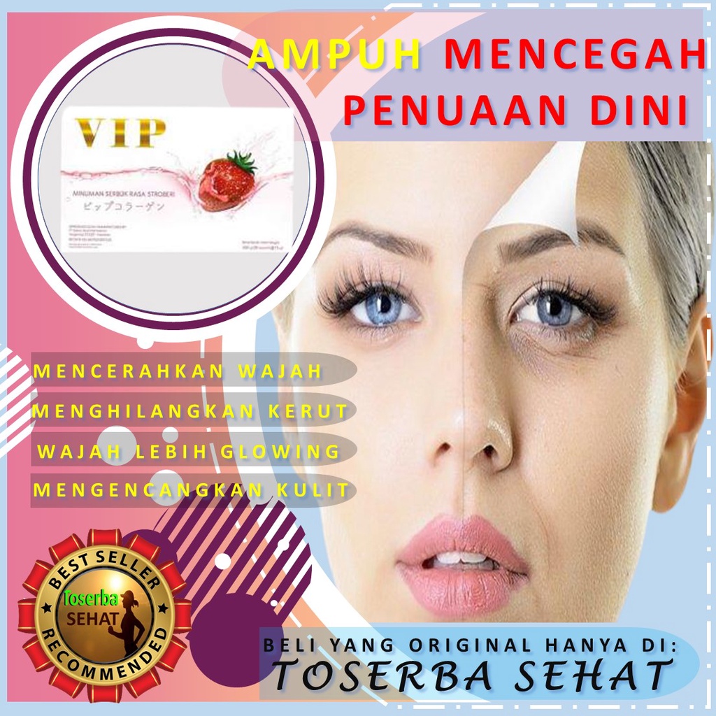 Suplemen Pemutih Badan Permanen Minuman Collagen Pencerah Kulit Tubuh VIP COLLAGEN Ampuh Aman BPOM