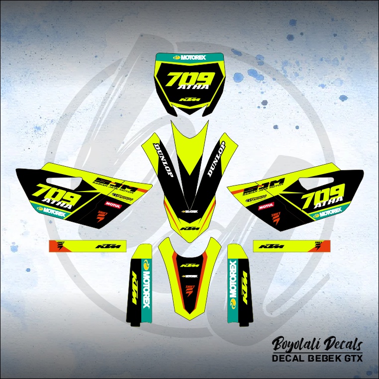 DECAL STICKER GTX YZ 85 NEW (001) DEKAL STIKER BEBEK STANDAR FULLBODY MERAH KUNING HIJAU BIRU GOLD E