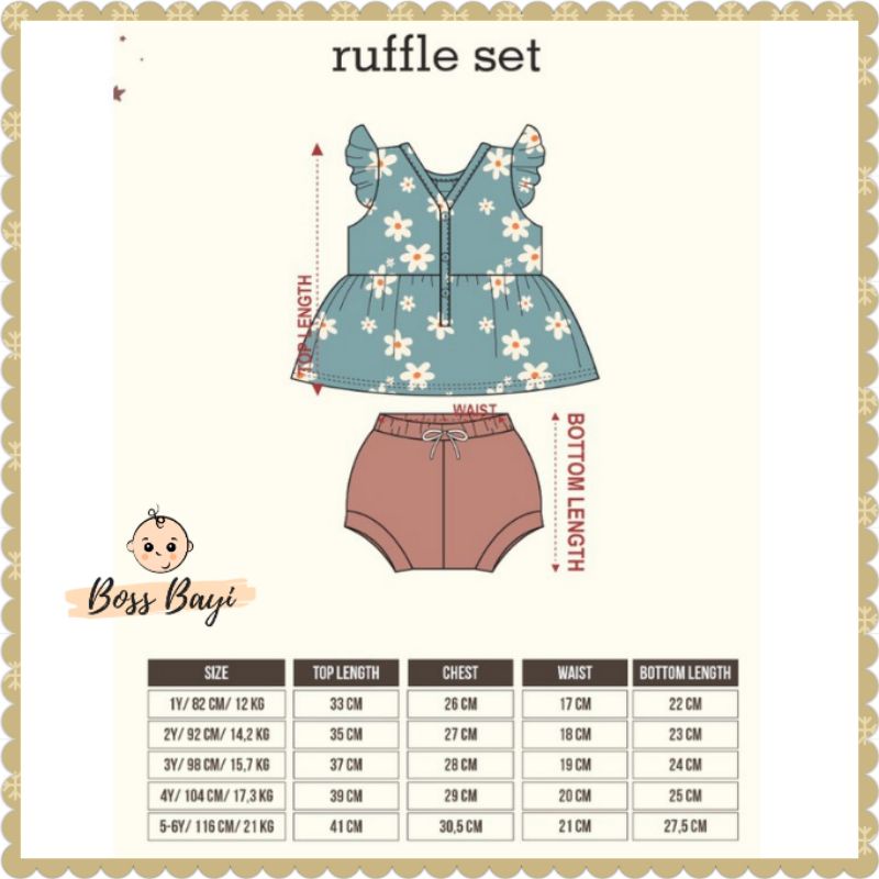 BOHOPANNA - Ruffle Set - Setelan Anak Perempuan