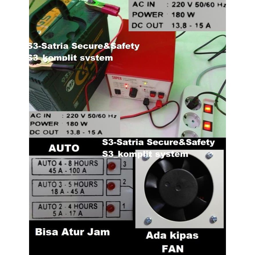 OTOMATIS strom cas aki motor mobil charger listrik ke accu 12V Lawren