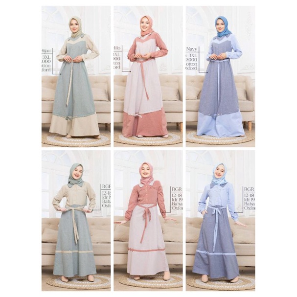 RGD 13 & RGR 13 | DISKON GAMIS RAUNA RAUNAPRIDE COUPLE IBU ANAK TERBARU |  NAVY - MILO - HIJAU