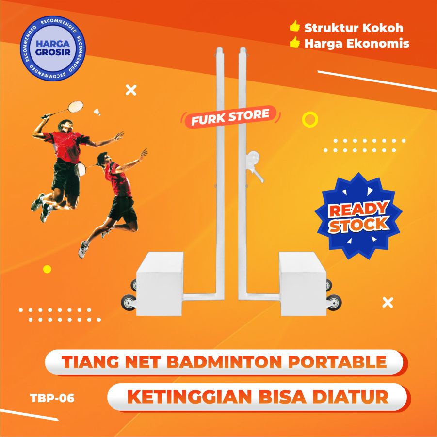 Tiang Net Badminton Portable TBP-06, Net Tiang Badminton Portabel, Grosir Tiang Bulutangkis, Ketingg