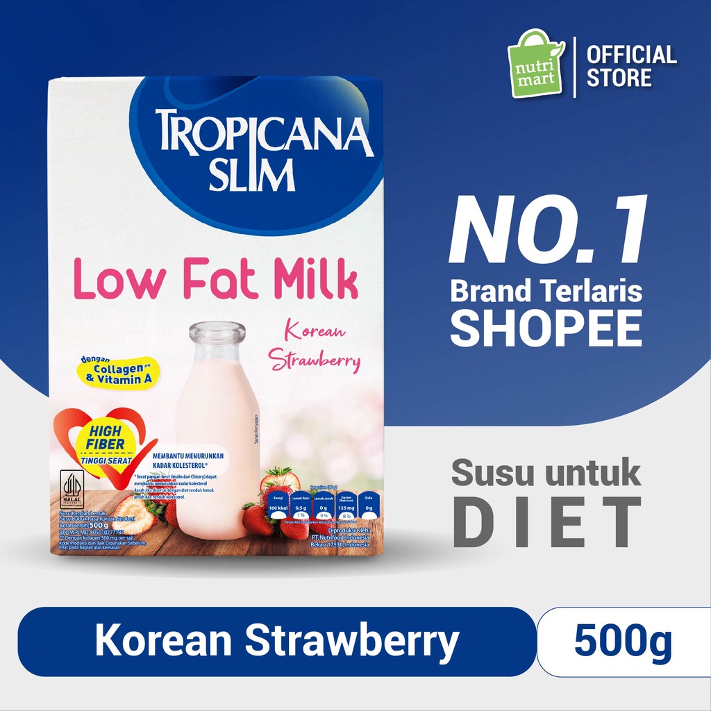 

Tropicana Slim Low Fat Milk Rasa Strawberry 500 - Tipe H