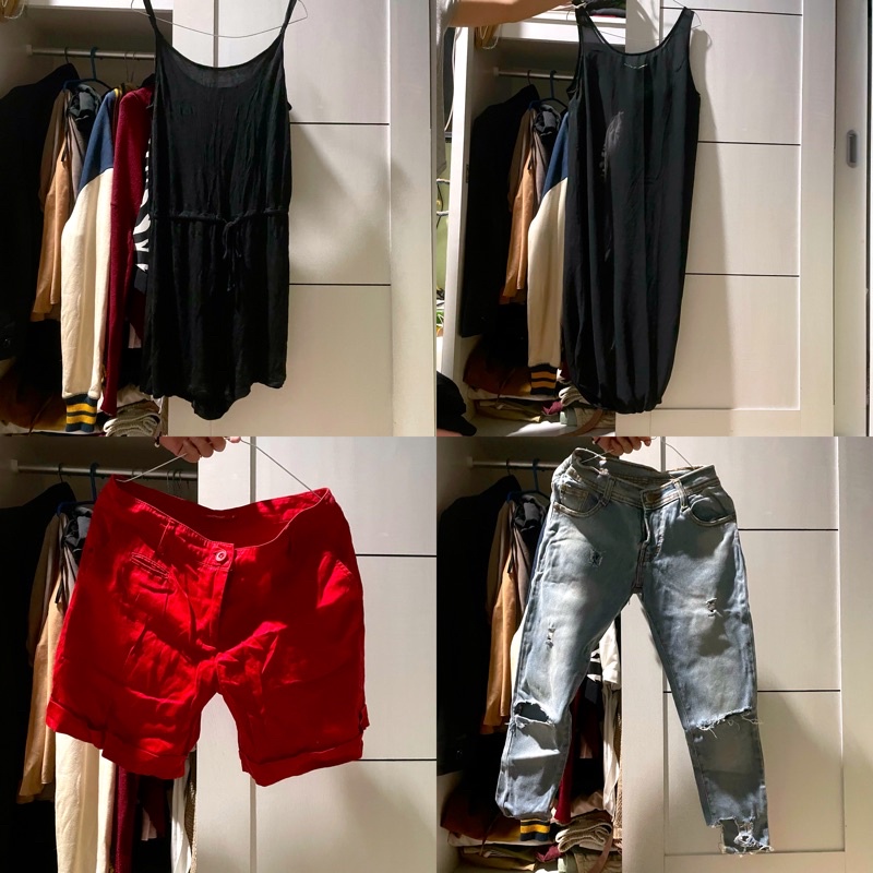 BELI 3 GRATIS 1 RANDOM BAJU HNM DIVIDED ATASAN KAOS JUMPSUIT JP OUTER CHIFFON SIFON HITAM BLACK CELA