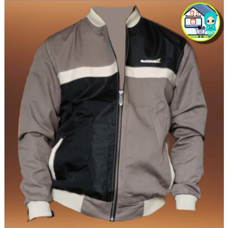Jaket honda ori AHM, jaket  scoopy bomber moca black brown