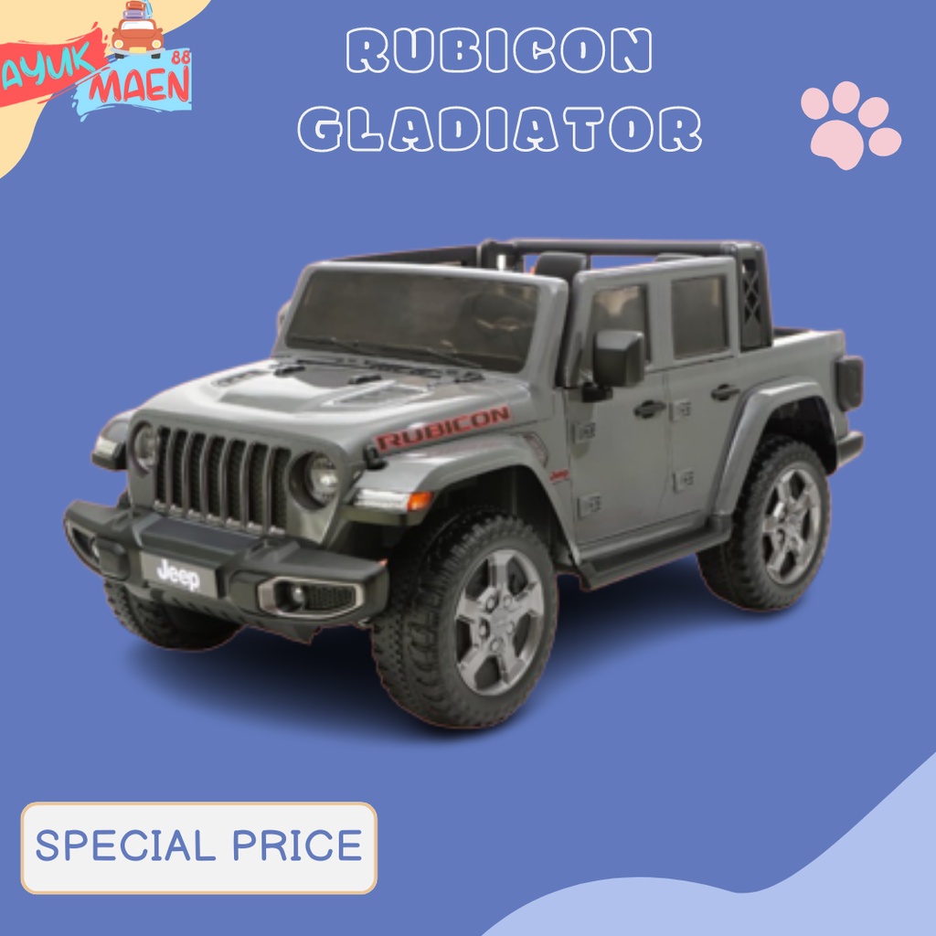 Maenan Mobil Aki Anak Jeep Rubicon Gladiator Lisensi Pliko PK 3928 LN - Mainan Mobil Aki Anak Jeep R