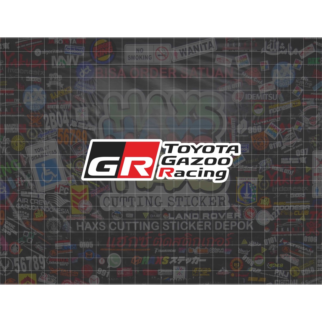 Cutting Sticker Toyota Gazoo Racing Ukuran 12 Cm Untuk Mobil