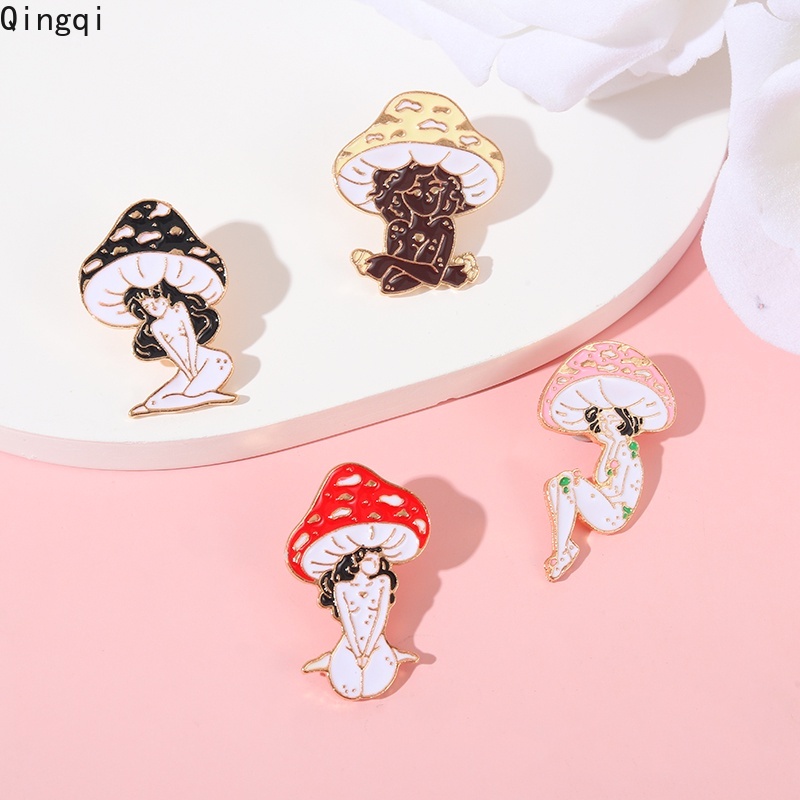 Lucu Jamur Gadis Enamel Pin Jamur Bros Lencana Kartun Tanaman Perhiasan Hadiah Untuk Teman Anak