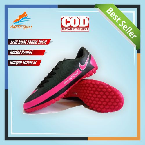 Sepatu Futsal Phantom GT Black Pink outsol pentol