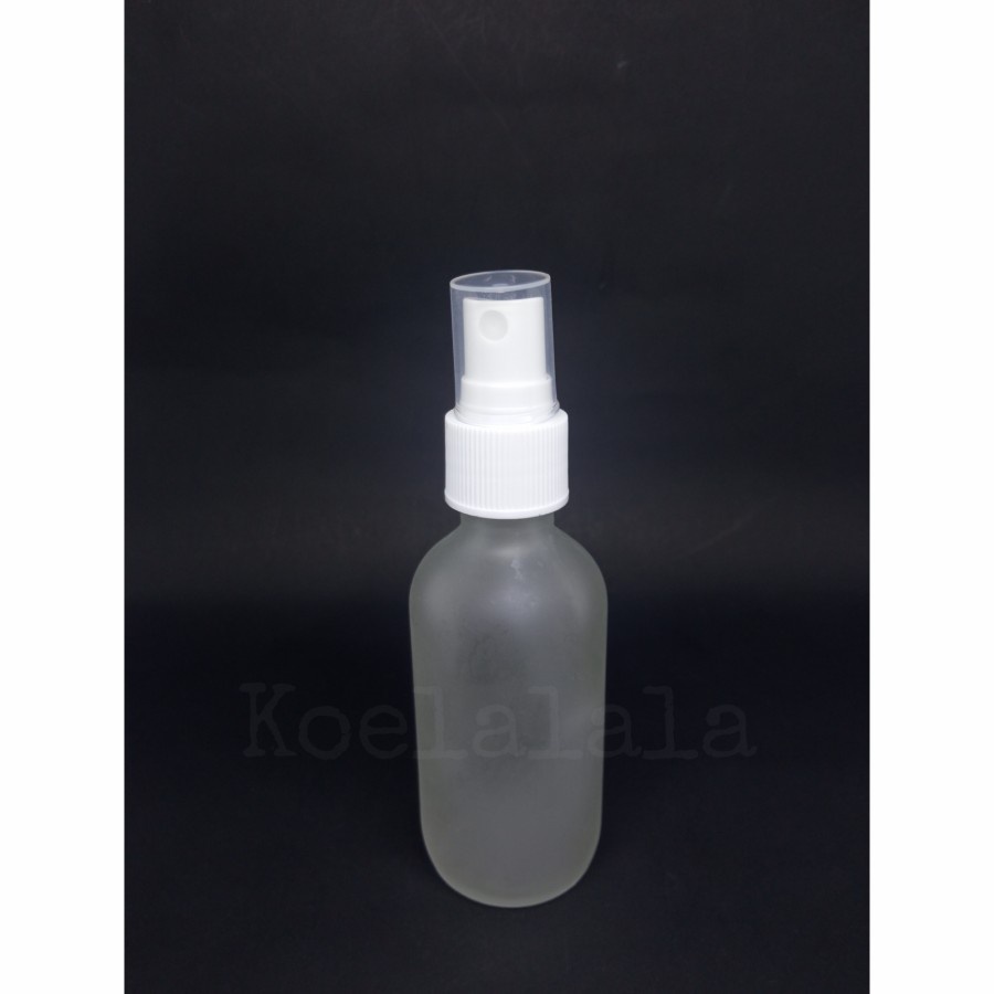 Botol Kaca Frosted 60ml Tutup Spray Putih Susu