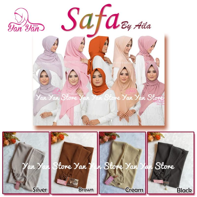 SAFA ORIGINAL SEGITIGA INSTANT AILA HIJAB INSTANT HANDMADE CERUTY BABYDOLL BEST PRICE BERKUALITAS