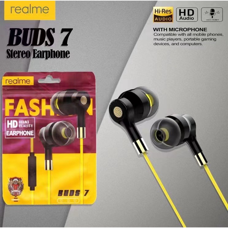 【33LV.ID】4 Model Headset /Earphone REALME Bud R20/R112/BUDS7 SETEREO