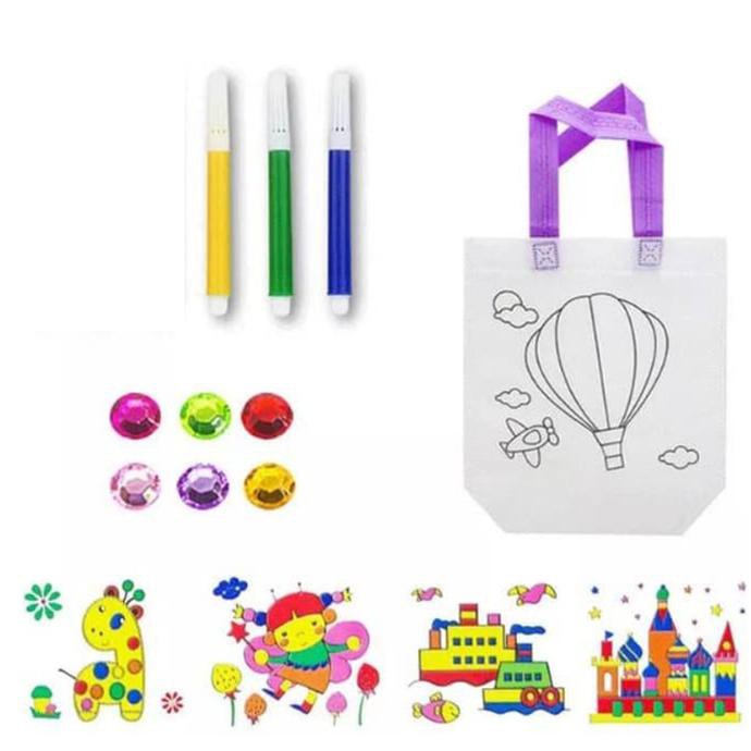 

DIY Set Mewarnai Tas Coloring Canvas Bag Set 1219-274