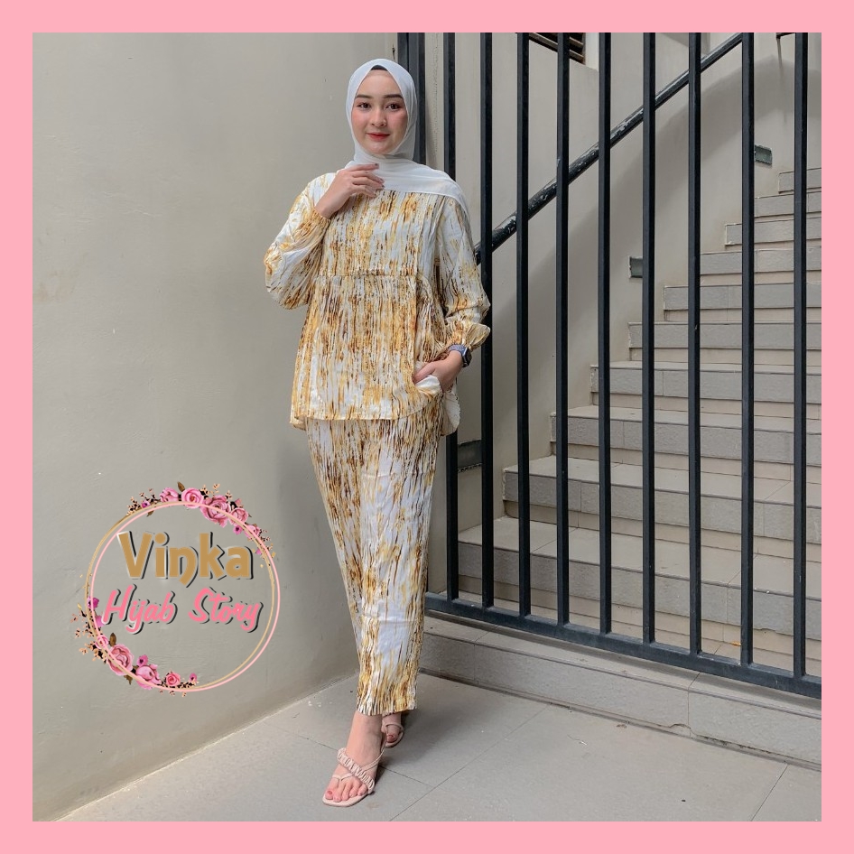 VINKA ARYANA NEW DAILY SET PAJAMAS FREE MASKER / PIYAMA SET RAYON / SETELAN RAYON / GAMIS ONE SET