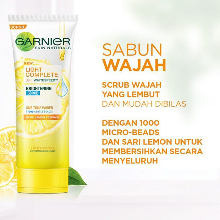 Ganier Skin Naturals Light Complete Brightening Scrub Pure Lemon Essence 100ml & 50ml