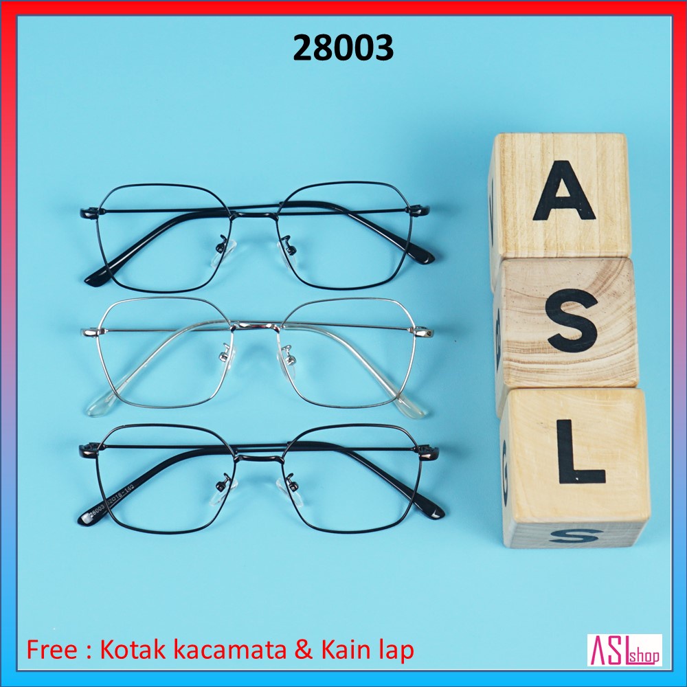 FRAME DAN KACAMATA MINUS KOREA (28003)+ LENSA BLUERAY/PHOTOCROMIC