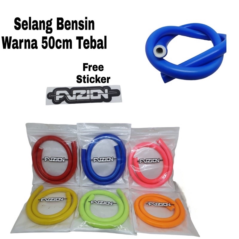 SELANG BENSIN WARNA 50 CM SUPER TEBAL ANTI BOCOR MEREK FUZION MODEL BAROS