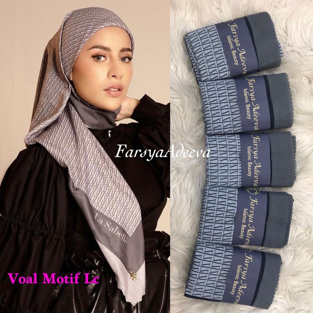 Kerudung segiempat motif terbaru segiempat motif deenay kw bahan voal grosir segiempat motif termurah Safa Hijab