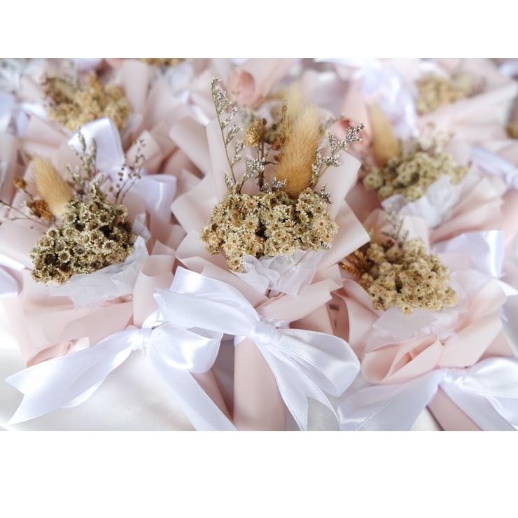 ♟ Legal Edelweiss Dried Flower Bouquet Mini 22-25 cm Buket Bunga Edelweiss Kecil ☝