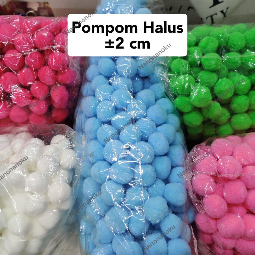 [100 pcs] Pompom HALUS 2 cm Bola Bulu Craft