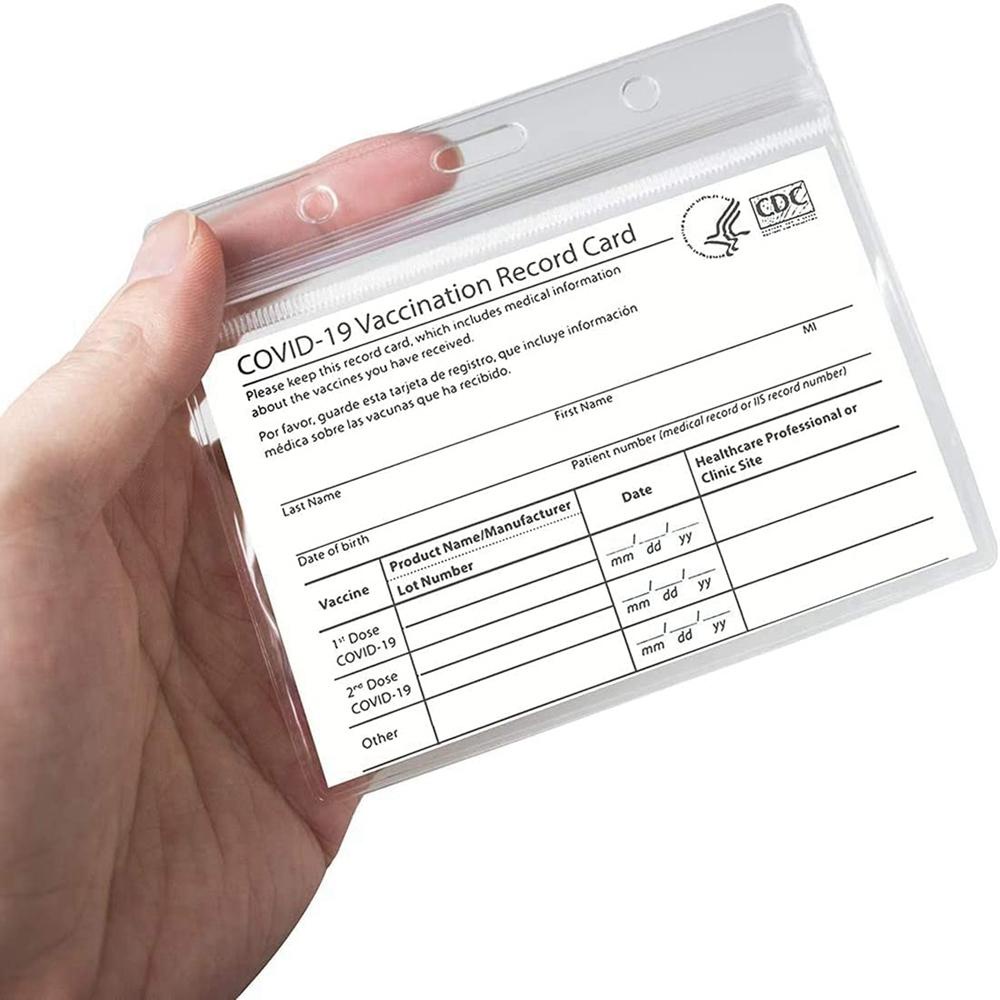 [Elegan] Pelindung Kartu Vaksin 4x3 Dalam Organisasi Yang Jernih CDC Vaksinasi ID Card Organizer Imunisasi Rekam Badge Holder