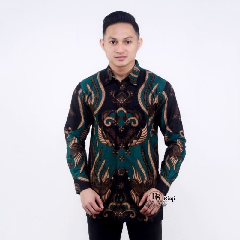 baju batik pria lengan panjang modern  Bahan Katun Primis