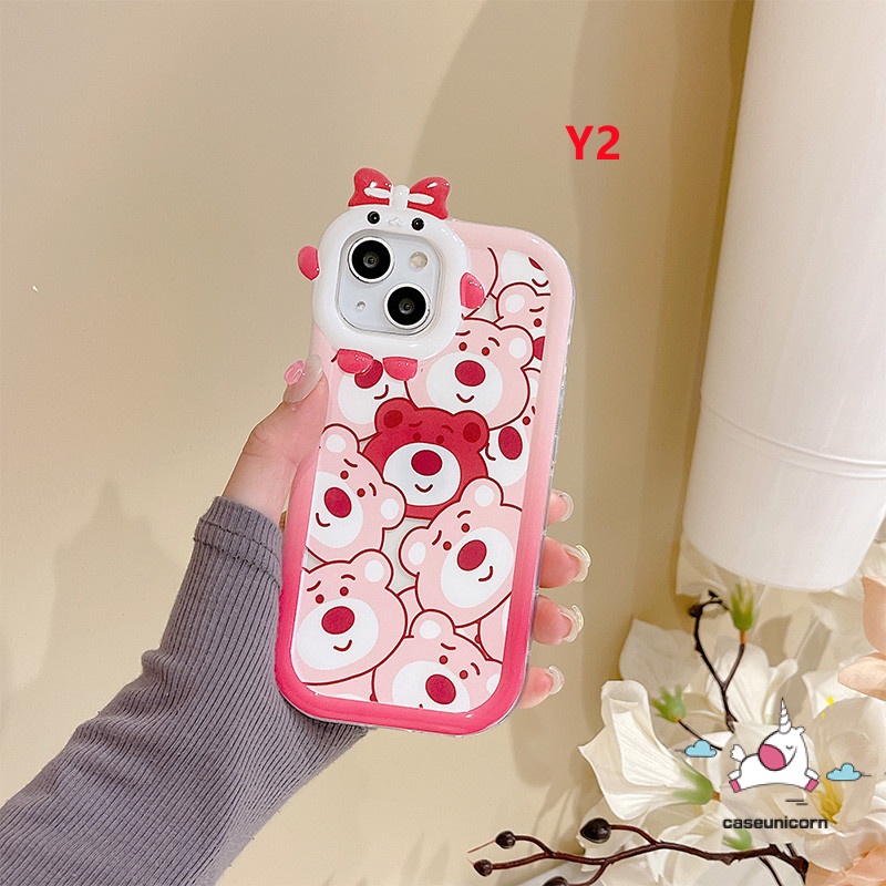 Case Desain Kartun Monster Beruang Strawberry Untuk Oppo A5s A55 A15 A57 2022 A17 A3s A12 A95 A17K A16 A5 A9 A54 A1K A53 A15s A31 A33 A7 A74 A96 A76 A16 Az A162 A9S A16