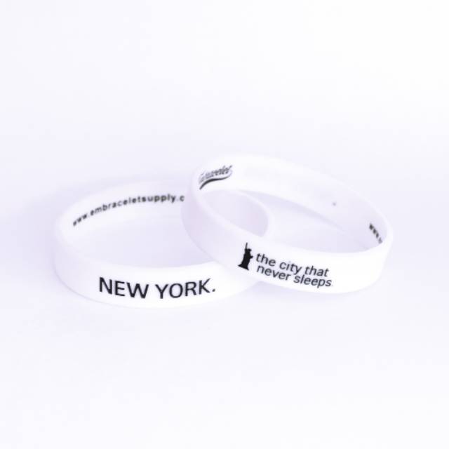 New York - White | Gelang Karet Silicone | Gelang Fashion | Wristband | Bracelet