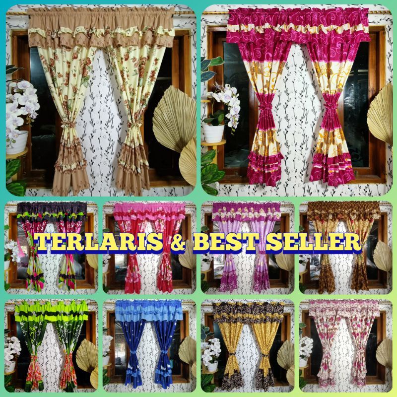 [TERLARIS]Gorden JENDELA.. ukur 100*150 Gorden Serut shaby _MURAH_/gorden serut motif bunga