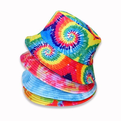 Topi Bucket Dua Sisi Motif Tie Dye 8 Warna Gaya Korea Untuk Unisex