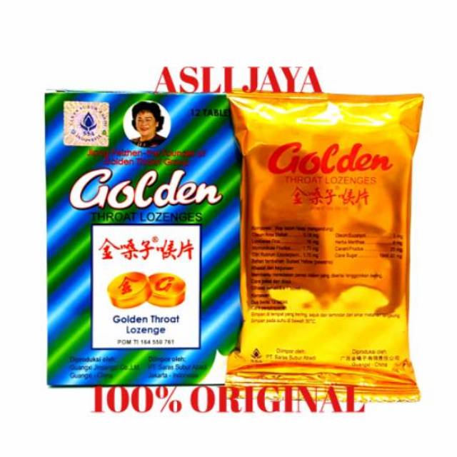 GOLDEN THROAT LOZENGES - Obat Permen Pereda Sakit Tenggorokan