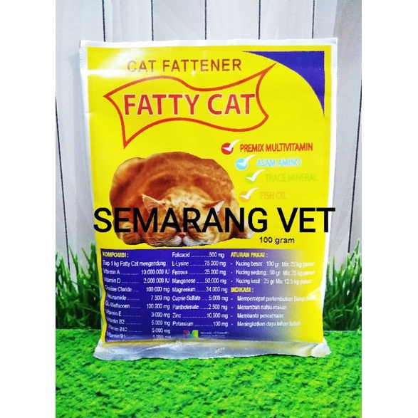 FATTY CAT Vitamin Penggemuk Kucing Suplemen Penggemuk Kucing Obat Penggemuk Kucing Premix Multivitam