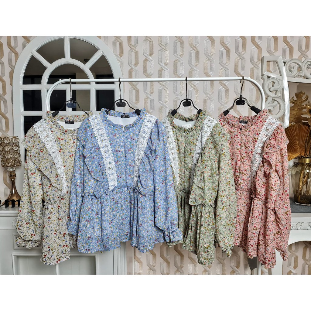 atasan bunga renda meijiwang