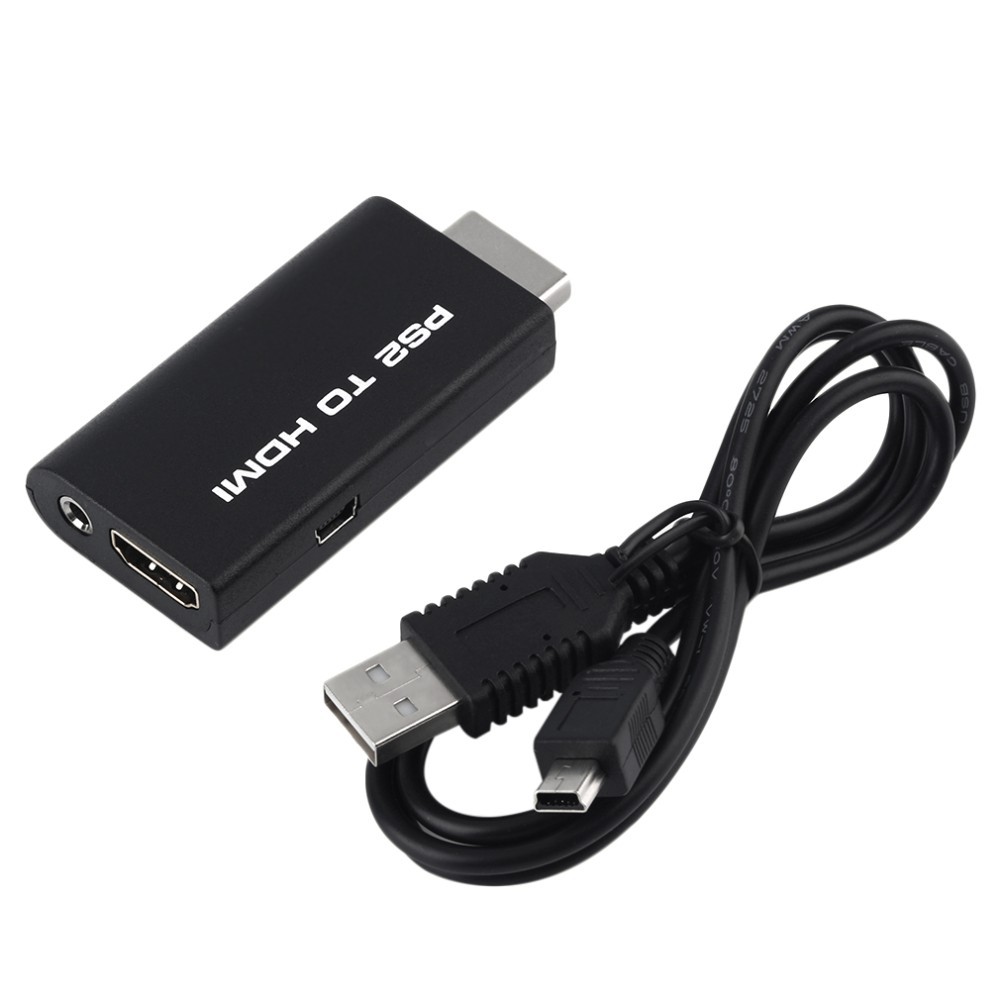 Video Konverter PS2 ke HDMI dengan 3.5mm Port - OMGA0FBK Black