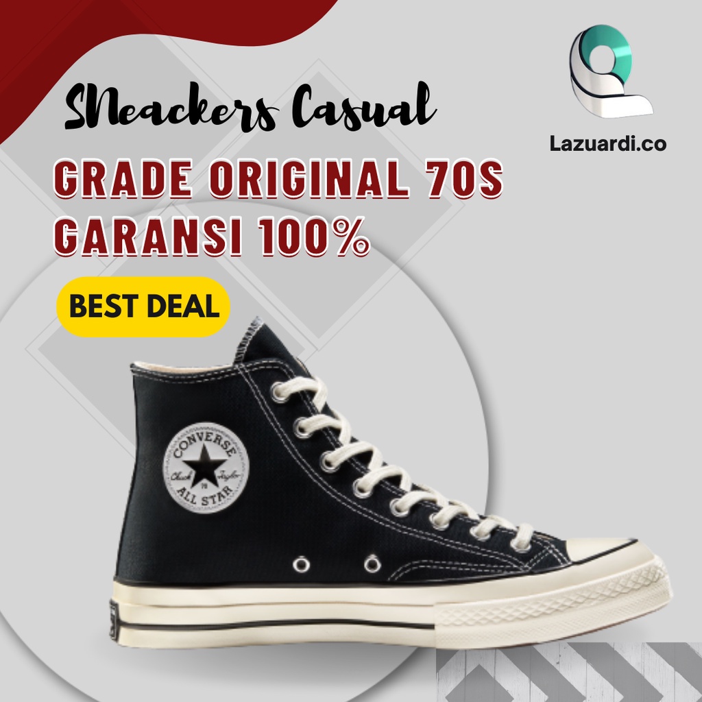 Sepatu Wanita Sepatu Pria Sneakers Converse 70S Classic Premium Original 100% Sepatu Sekolah Import 