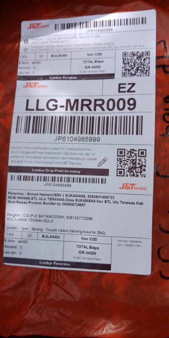 Couple Classic Batwing Kusuma 2543