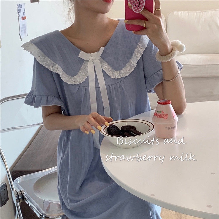 BAJU TIDUR WANITA PIYAMA WANITA BAJU TIDUR PIYAMA BAJU TIDUR WANITA MURAH PAKAIAN TIDUR ROK TIDUR BAJU TIDUR WANITA DASTER CORRINE PAJAMAS DRESS-6