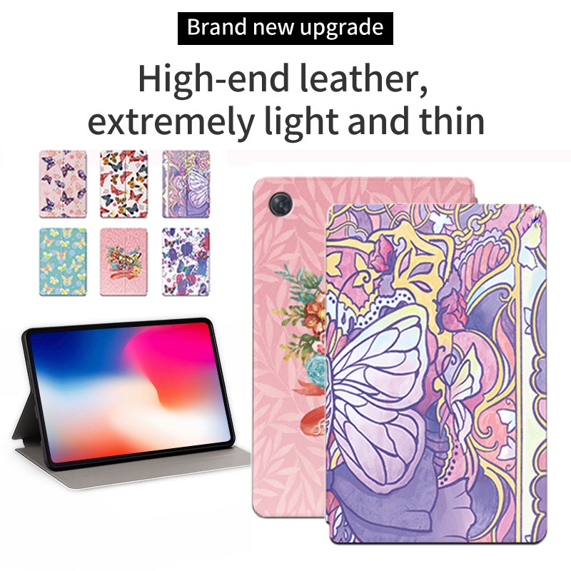 Untuk Oppo Pad Air (2022) 10.36 &quot;OPD2102 X21N2 Fashion Tablet Perlindungan Case Flip Book Fancy Color Butterfly PU Leather Stand Cover