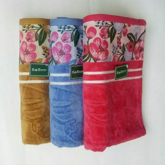 Handuk mandi dewasa premium jumbo Top Terry Classic multi warna motif random 80cm x 160cm Makassar